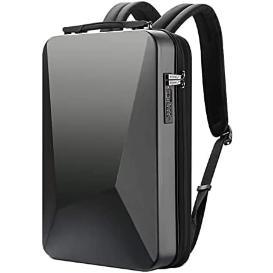 حقيبة ظهر للكمبيوتر المحمول من BOPai Hard Shell Tsa للرجال حقيبة ظهر للألعاب مقاس 17.3 بوصة حقيبة ظهر مضادة للسرقة خفيفة رفيعة باللون الأسود بمنفذ USB W #4