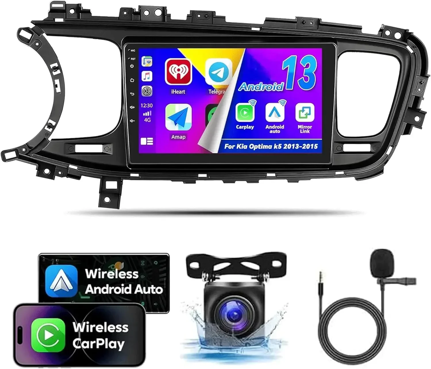 4 + 64G سيارة GPS راديو ستيريو Carplay كاميرا أندرويد 13 متوافق مع كيا أوبتيما K5 2011-2015