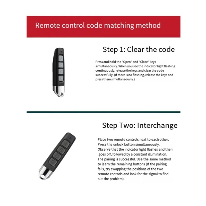 ABSQ-Remote Control Nirkabel RF 433Mhz Universal untuk Pintu Garasi dan Sistem Gerbang, Duplikator Kompak dengan Pengaturan Mudah
