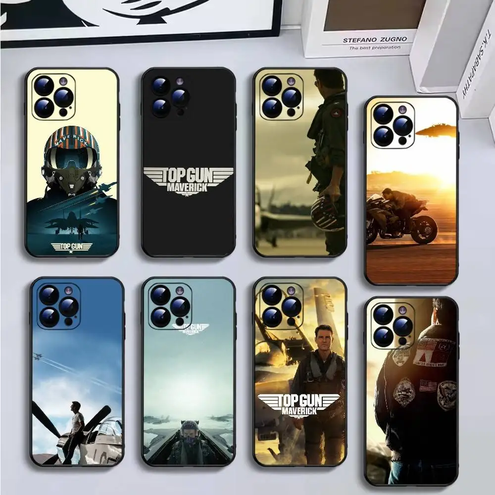 

Top Gun Maverick Phone Case For iPhone16,15,14,13,12,11 Plus,Pro Max,XS,X,XR,SE,Mini,8,7,Soft Silicone Black Cover