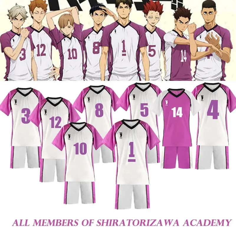 Haikyuu Temporada 3 Cosplay Jersey Shiratorizawa uniformes de la Academia Wakatoshi Ushijima Eita Semi Satori Tendo ropa deportiva conjuntos de disfraces