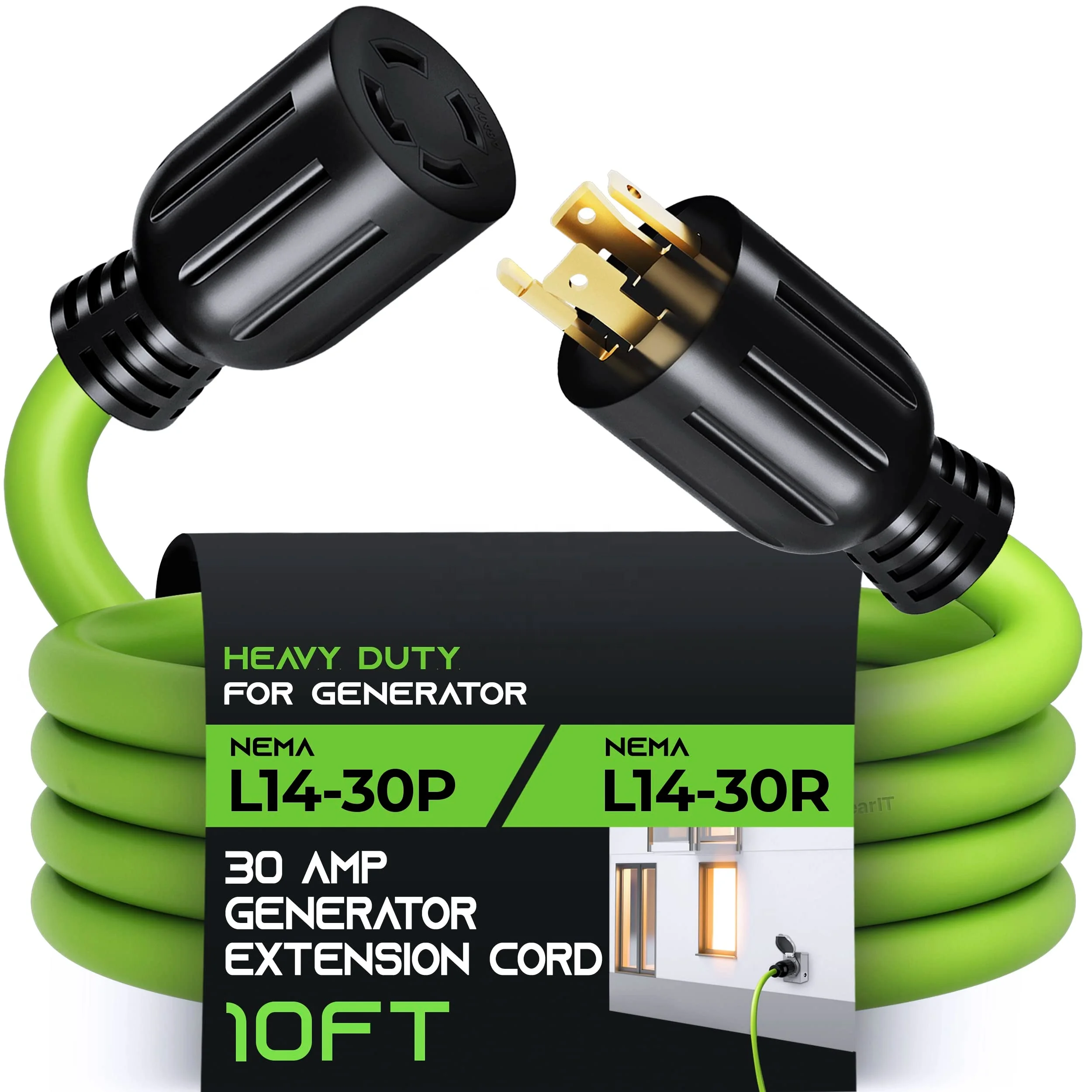 

Lock power supply 30 amp generator extension cable for changeover switches, generators, power outages