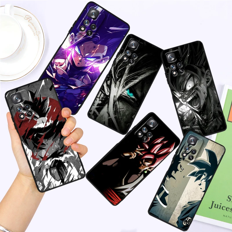 

Anime D-Dragon Ball Z Goku Art For Xiaomi Redmi Note 13 12R 12 12S Turbo 11 11T 11S 10 10S Pro Plus 5G Black TPU Phone Case