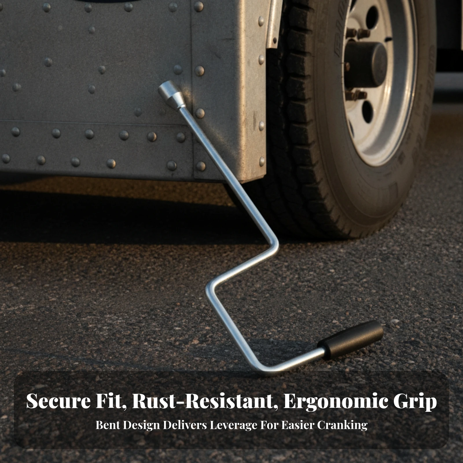 Trailer Jack Handle Sturdy Trailer Jack Extension Crank Trailer Crank Handle Wear Resistant Ergonomic for Campsite Setup