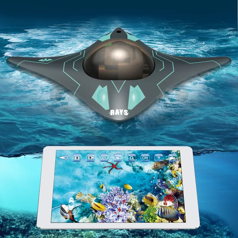 Mini WIFI remote control six-way real-time transmission underwater camera boat photo video visual remote control boat toy