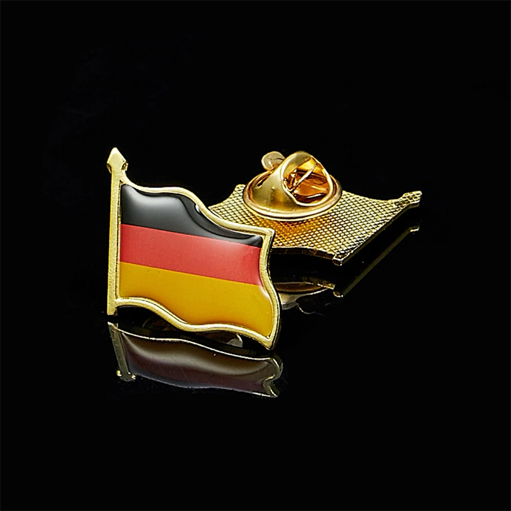 German National Flag Waving Metal Lapel Hat Clothes Tie Pin Deutsche Brooches Metal Badge