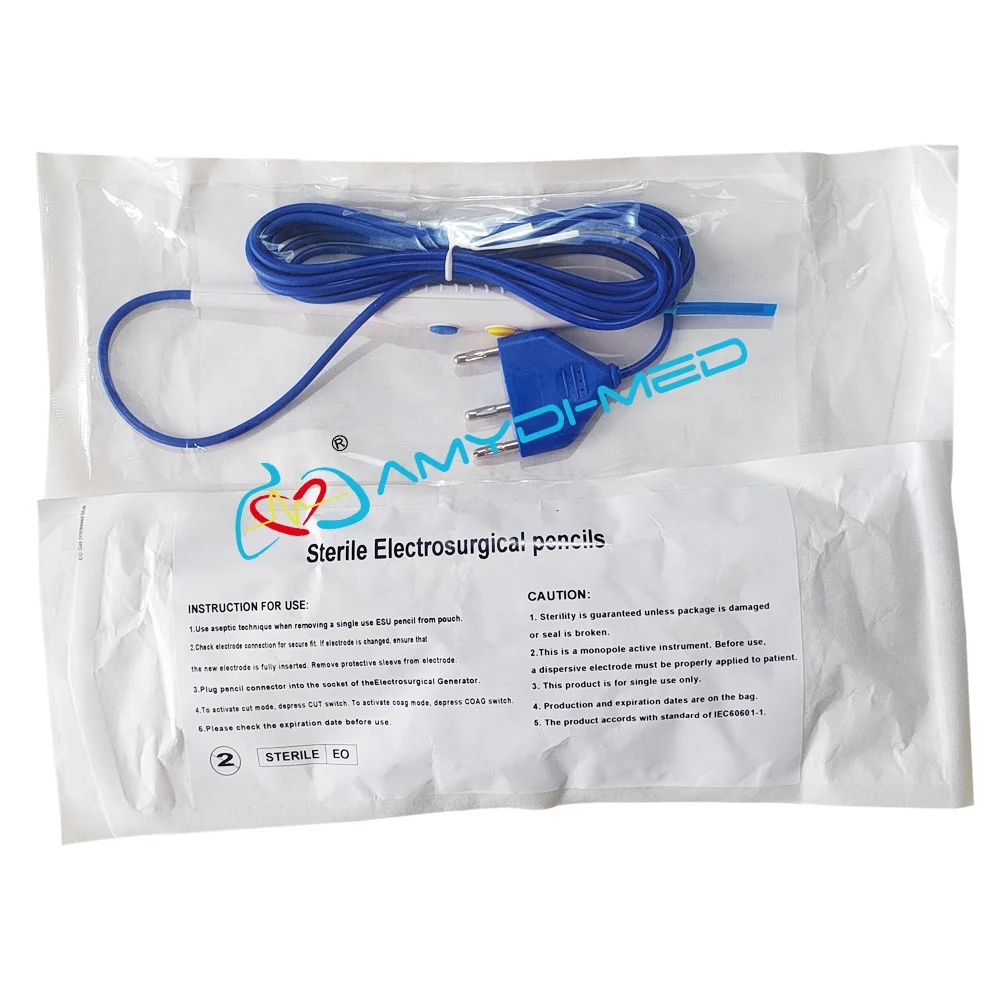 Amydi-med Medical Esu Diathermy With 2 Buttons Disposable Electrosurgical Pencil With Blade