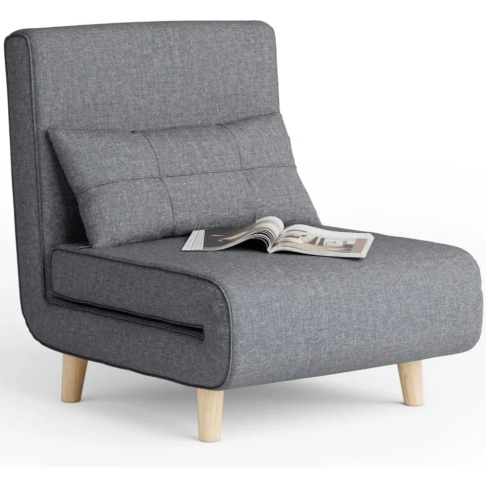 

3-in-1 Sleeper Chair Bed, Convertible Chair Bed Futon Sofa Bed with Adjustable Backrest, Accent Chair for Apartment