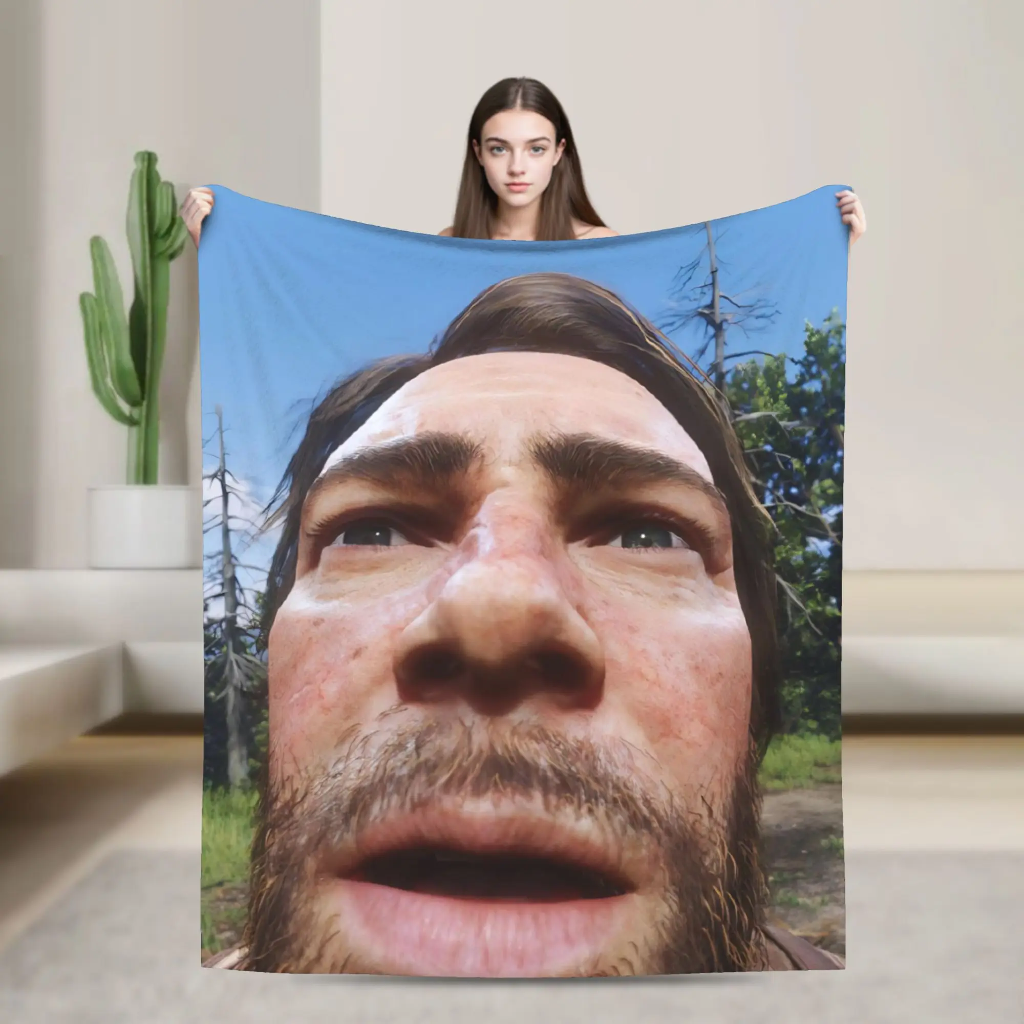 Couverture Red Dead Redemption en velours pour l'automne/hiver, Arthur Morgan, couverture super chaude pour canapé, bureau, couette fine en peluche