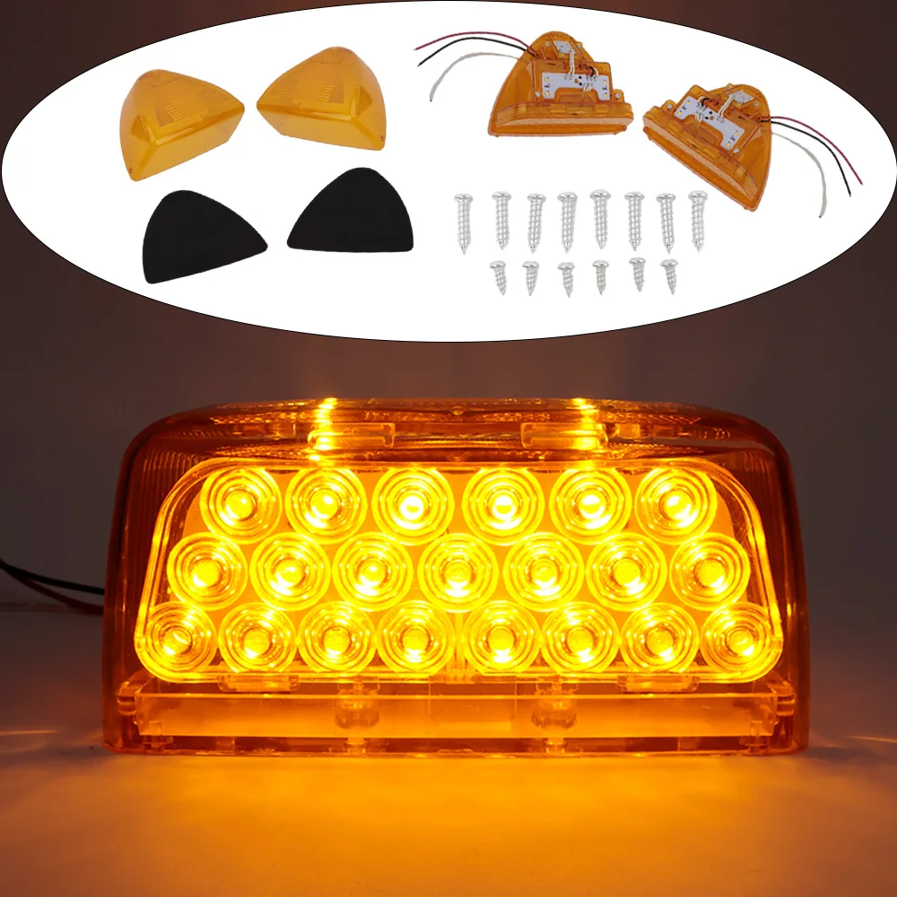 

2 шт., 12 В, 31 янтарный, 3-проводной светодиодный передний указатель поворота, левый и правый для грузовиков Peterbilt 357 365 359 378 379, автомобильные аксессуары