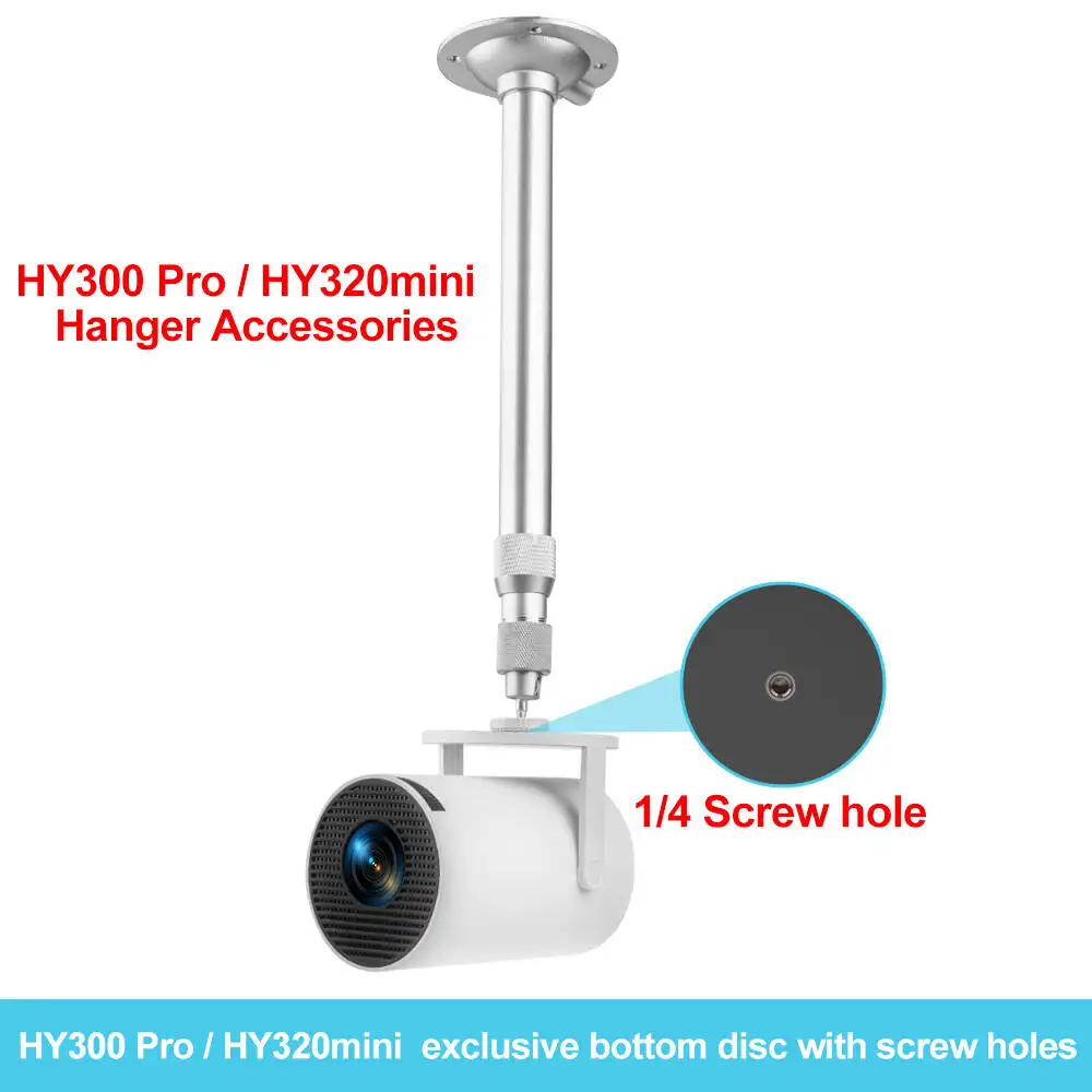 Universal 40cm 60cm 1/4 6mm Projector Mini Hanger Ceiling Mount Wall Bracket For TD80 HY300 PRO HY320 Mini Projetor Holder Stand