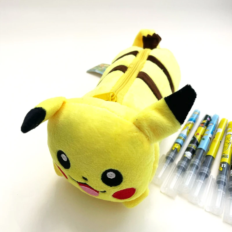 Imagem -04 - Pokémon Lápis Cases para Meninas Kawaii Plush Pen Bolsa Papelaria Estudante Presente Kids Escritório Material Escolar Bonito