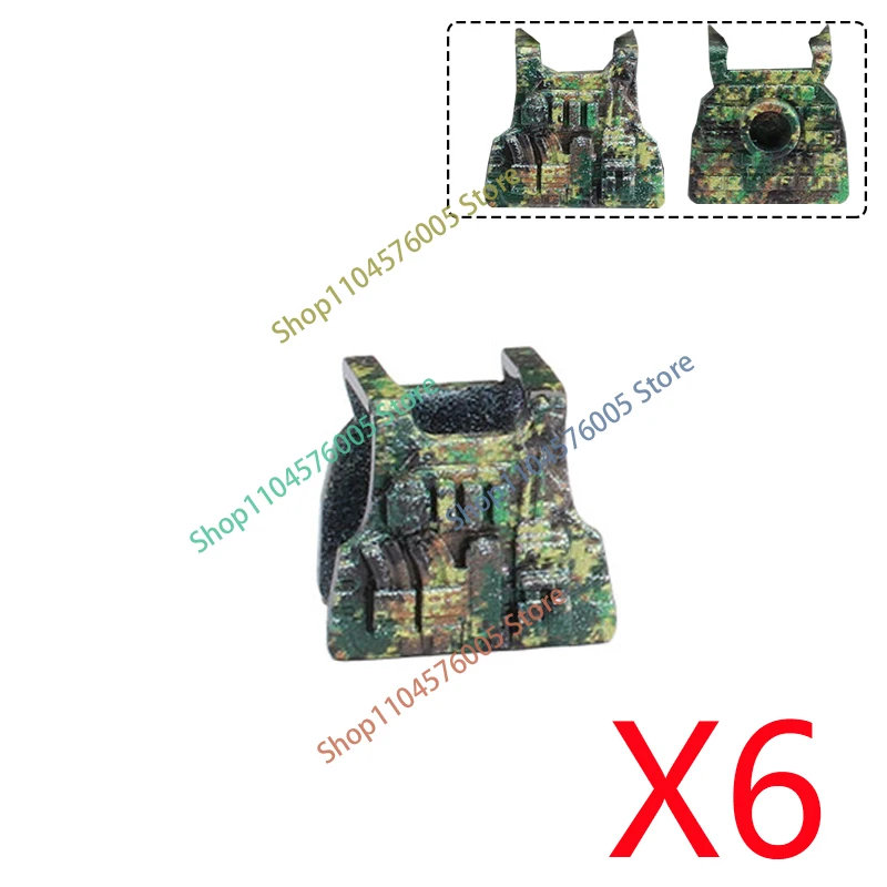 MOC Militär-Soldatenfigur Bausteine 3D UV-Gedruckte Waffen Helm Weste Taktischer Gürtel Rucksack Granaten Zubehör Bausteine T34