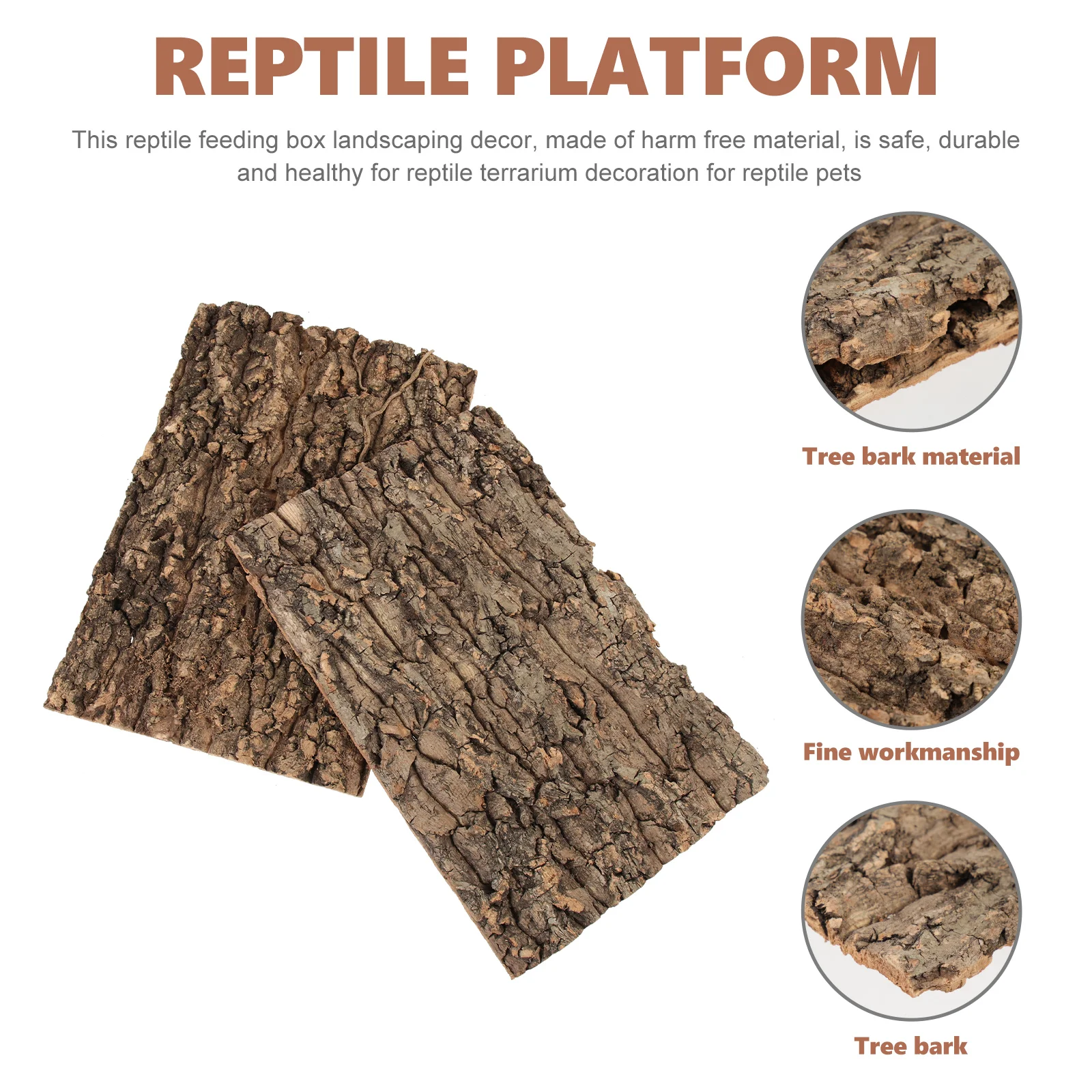 Turtle Rock Reptile Habitat Background Bark Fish Aquarium Reptisoil Decorations Cork for Reptiles Terrarium Tree