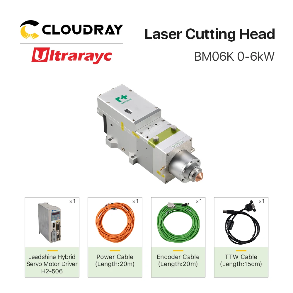 Ultrararayc BM06K Raytools głowica do cięcia laserowego 0-6kW z interfejsem QBH Analog/ Pulse/ EtherCAT autofokus zastępują BM114 BM115