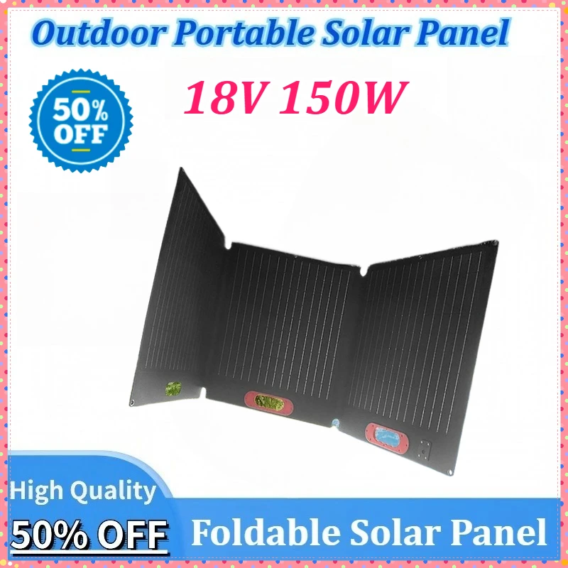 

New Outdoor Solar Panel 150W Polycrystalline 18V Power Portable Rechargeable Solar Cell Solar Generator for Camp Home Lighting