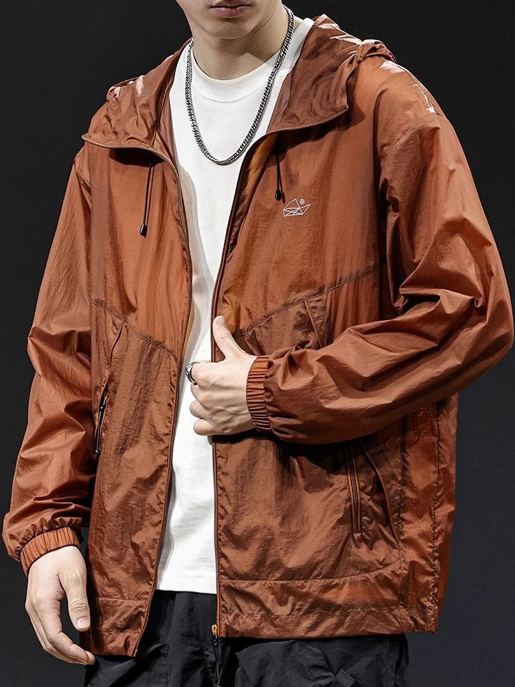 

Men's Summer Lightweight Breathable Sun Protection Ice Silk Fiing Outdoor Jaet Qui Dry Tee-Proof Outerwear Zipped Dec...