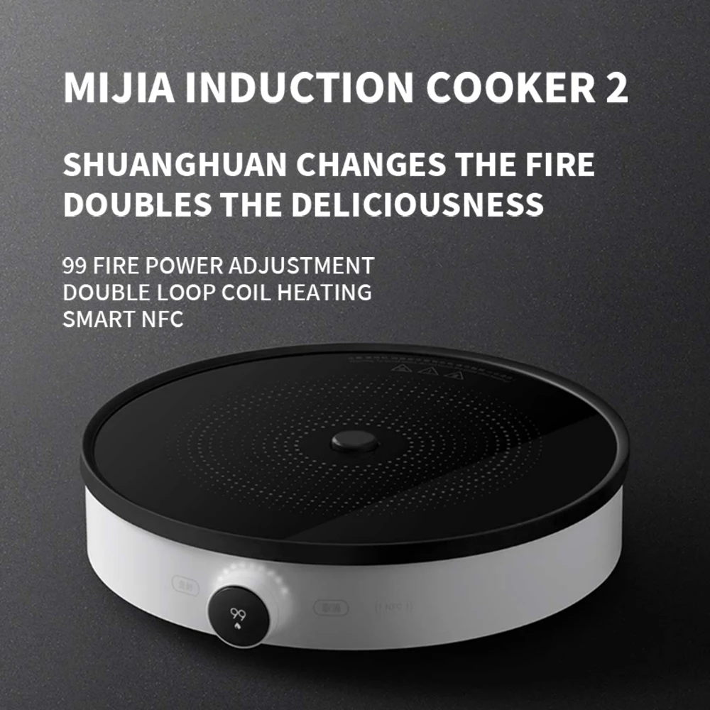OG MIJIA Induktionskochfeld 2 für den Haushalt, 2100 W, 99 Gänge, leistungsverstellbar, kontinuierliche Heizung bei niedriger Leistung, OLED-Bildschirm, Küchenkochfeld – Detail 3