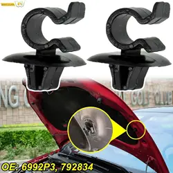 2pcs 792834 For Citroen C2 C3 C4 C5 AX Berlingo B9 Eurovans Evasion Hood Bonnet Rod Stay Support Prop Clip Holder Clamp Fastener