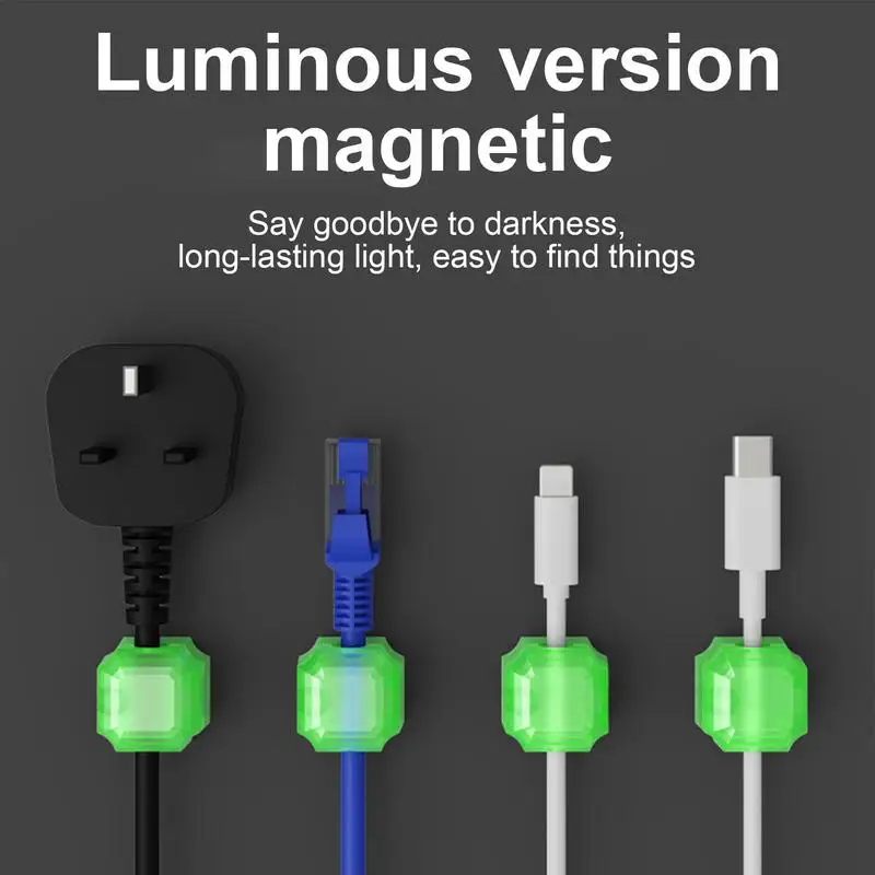 Clips Organizadores de cables magnéticos, gestión de cables, soporte de cables de carga, enrollador de cables montado en la pared