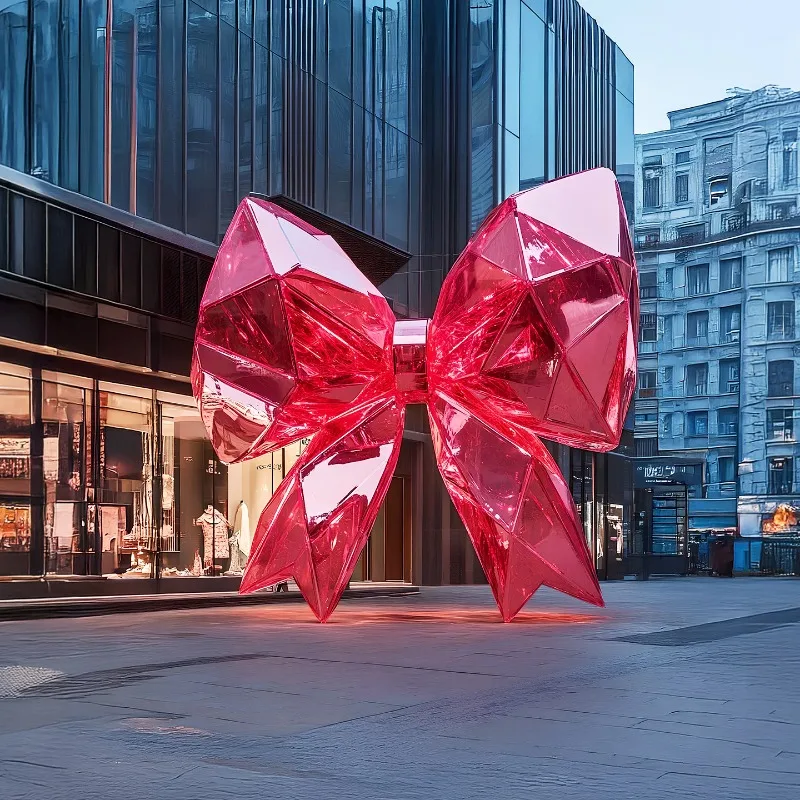 Large window props, acrylic bow sculpture