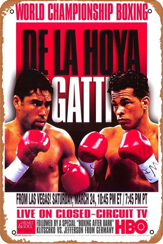 Oscar De La Hoya vs Arturo Gatti (2001) Poster Home Wall Art Decoration Retro Metal Tin Sign 8x12 inch