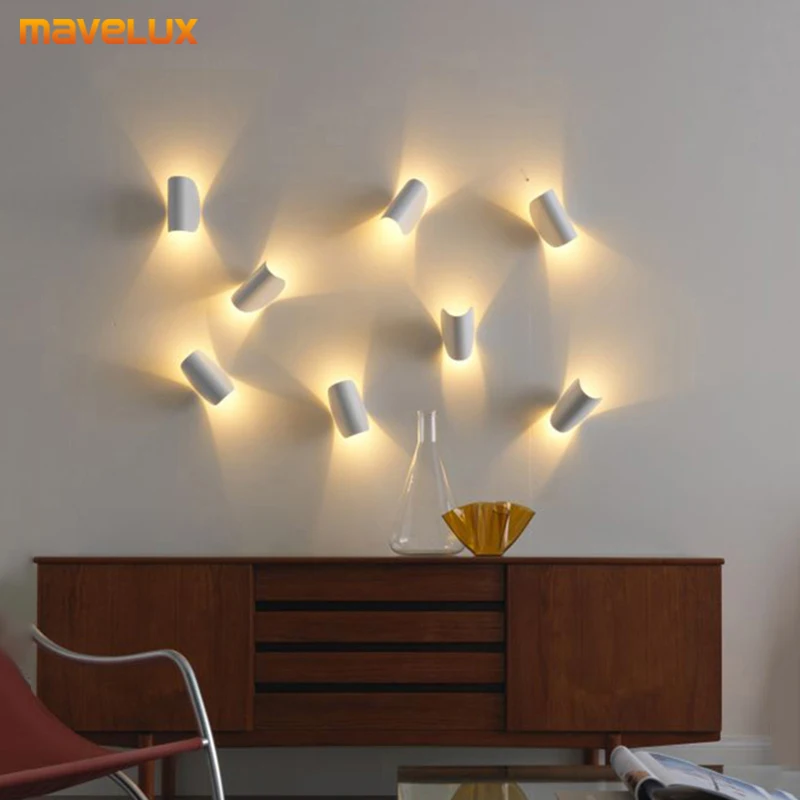 Simple Black White Red Blue New Modern LED Wall Lights Living Study Room Bedroom Bedside Aisle Hall Stairs Lamps Indoor Lighting