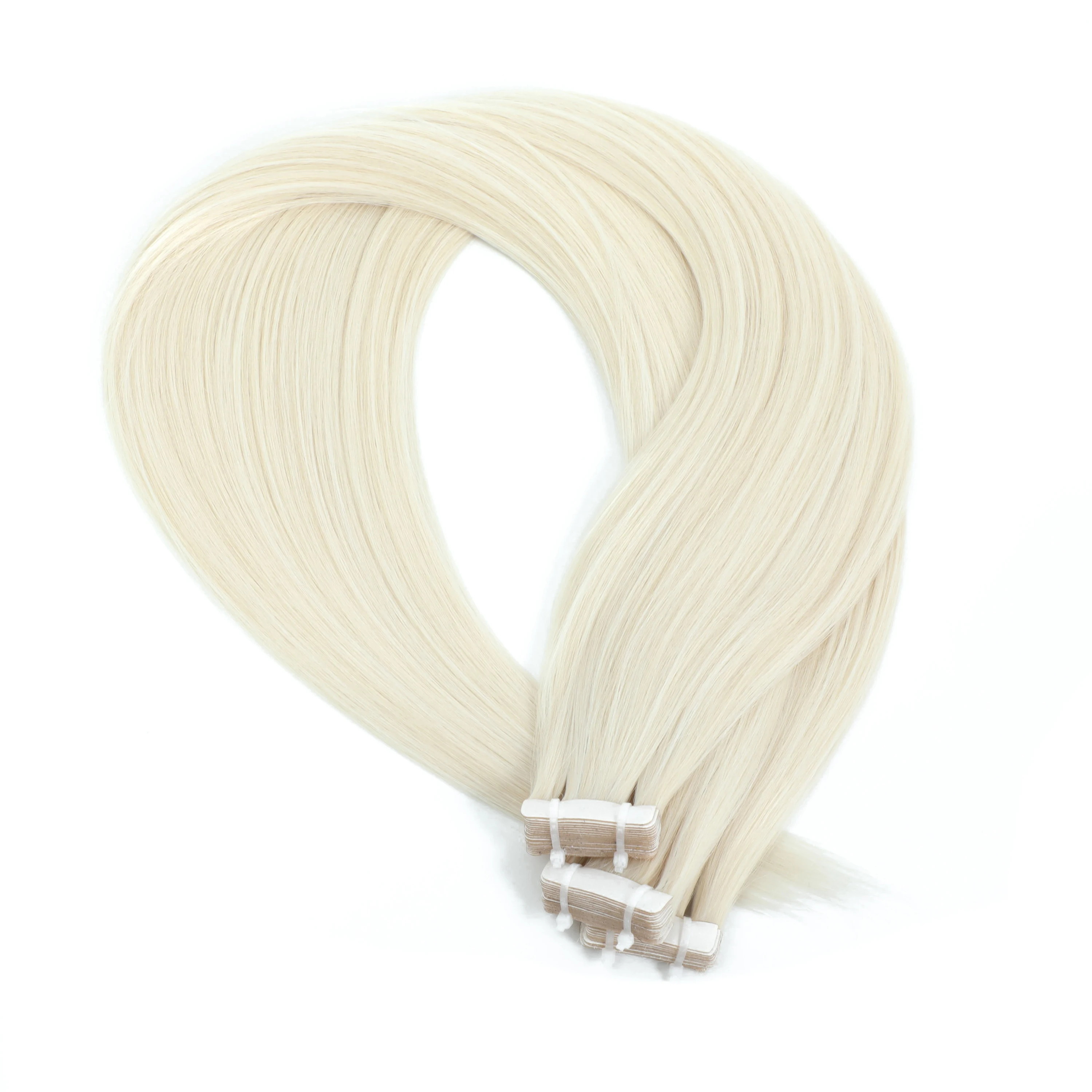 Nastro dritto da 26" nelle estensioni dei capelli Estensione dei capelli sintetici Bianco Blu Rosso Nastro adesivo biadesivo per capelli 20 pezzi per confezione