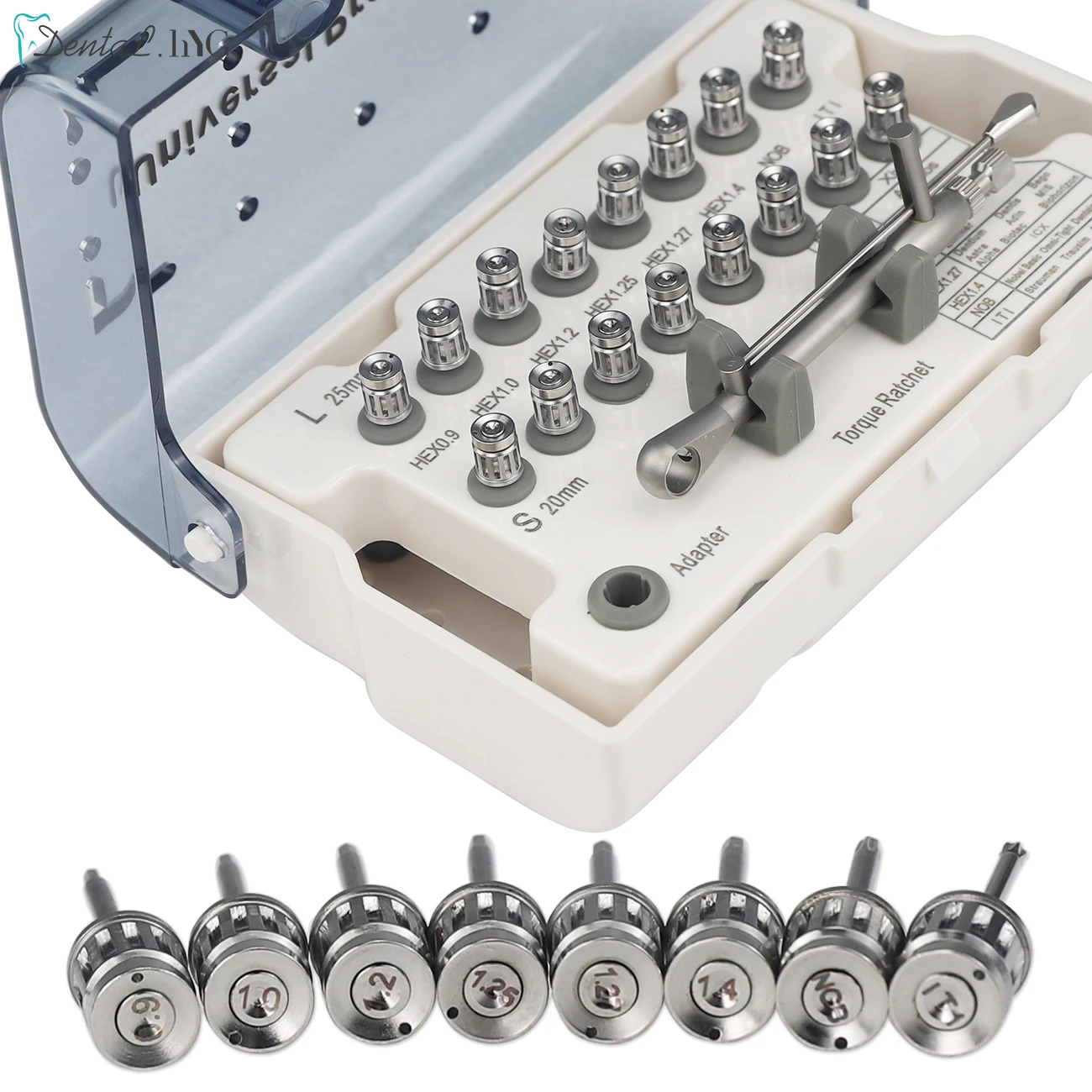 Zestaw narzędzi do przywracania implantów dentystycznych sprzęt stomatologiczny stomatologia uniwersalny wkrętak dynamometryczny klucz 10-70NCM