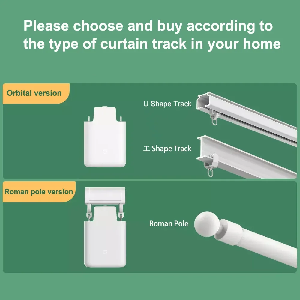 Xiaomi Curtain Companion สําหรับ U-Shaped I-Shaped Track Roman Pole การควบคุมการเชื่อมโยงอัจฉริยะต้องการใช้กับ Bluetooth Mesh Gateway