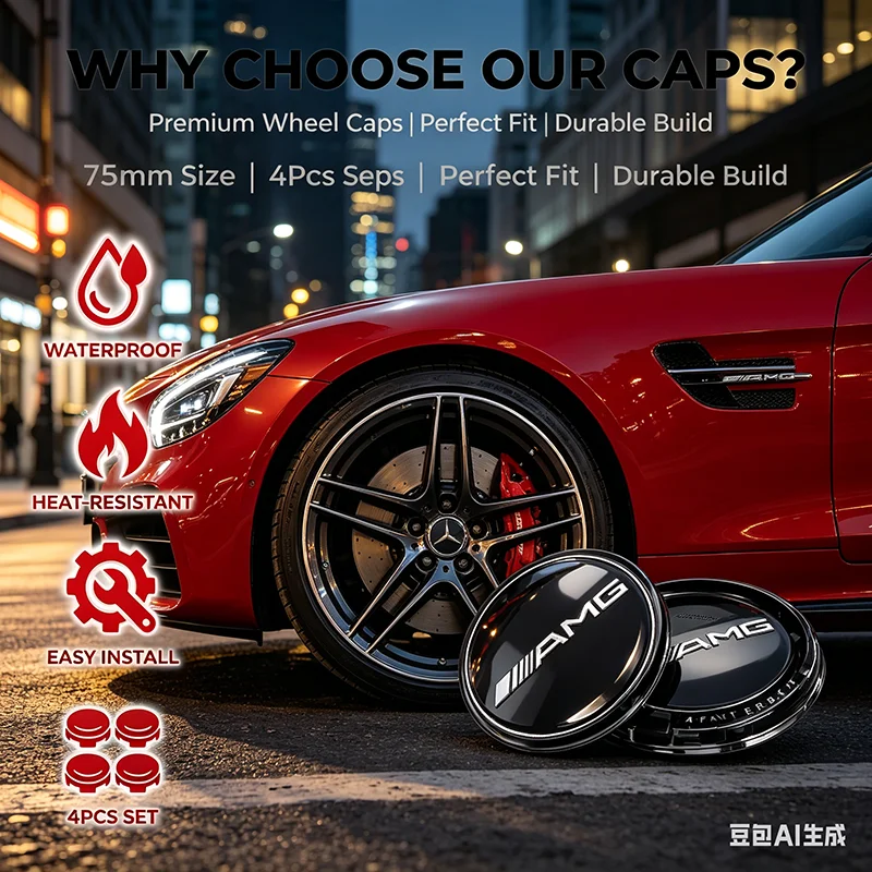 

56mm Car Tyre Wheel Center Hub Cap Badge Sticker Car Accessories For Mercedes Benz AMG C E S C180 C180 C300 CLA CLK E55 GLK