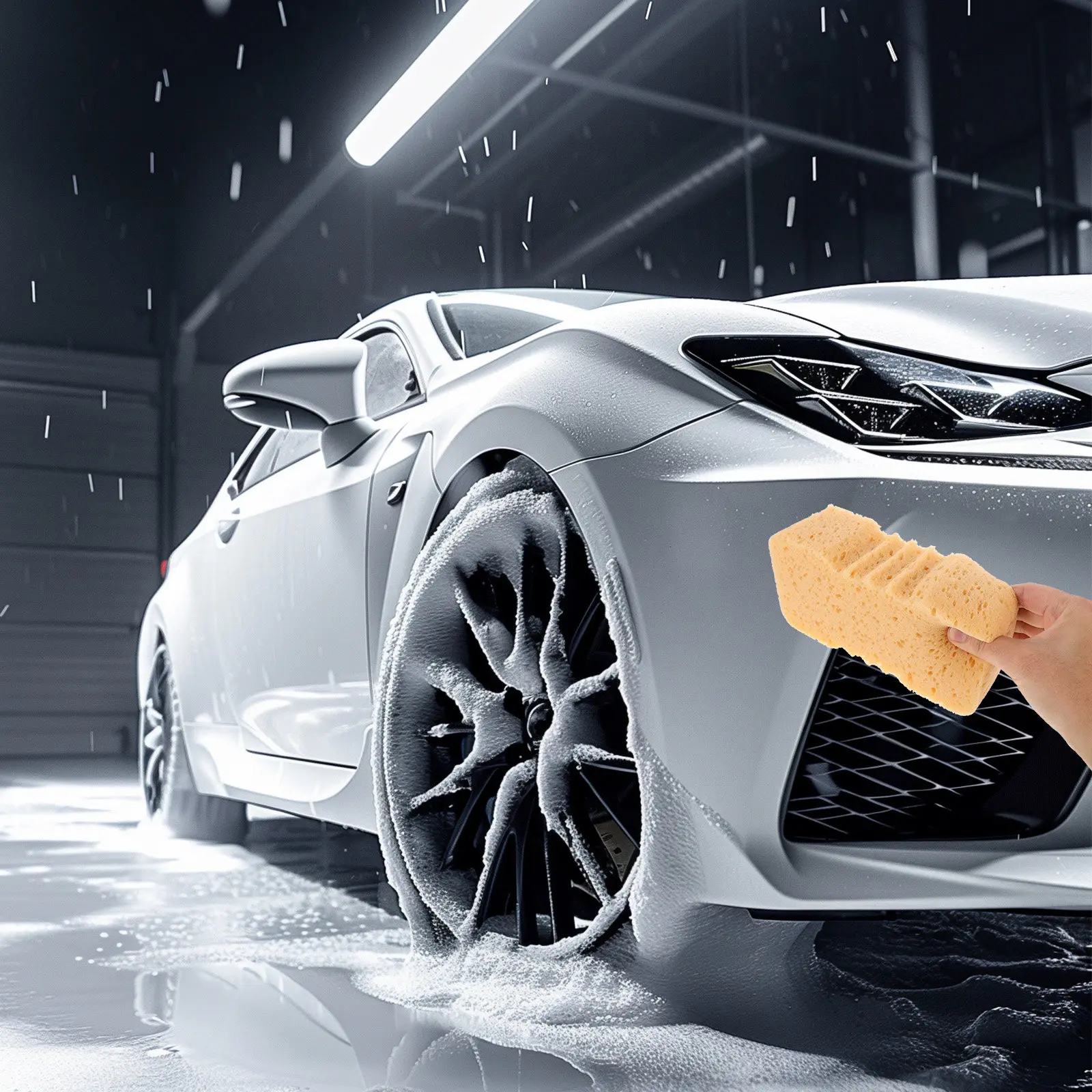 2Pcs Car Cleaning Sponge High Absorption Large Foam Sponge Car Wash Pads Multi Surface Cleaning Household Kitchen Bathroom