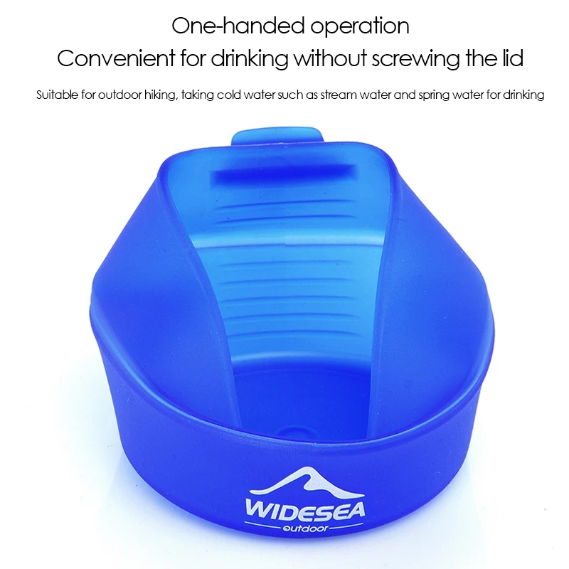 Widesea Camping 250Ml TPE Tazza pieghevole Tasca esterna Ciotola Stoviglie Pentole Manico portatile Tazza da turismo Escursionismo