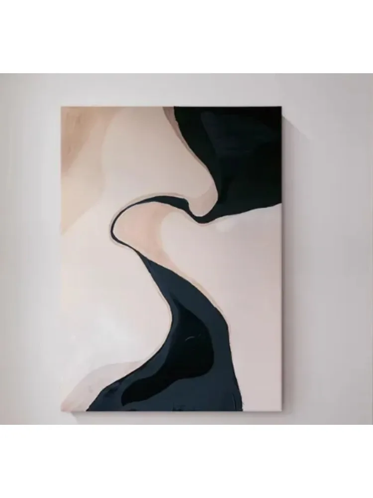 Decoratieve schilderijen voor de woonkamer in minimalistische wabi-sabi stijl, met abstracte en driedimensionale textuurlijnen. - afbeelding 2