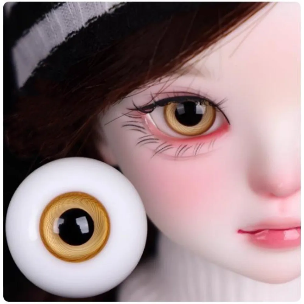 

New 10mm 12mm 14mm 16mm Blue Gold Glass Eyes Cute 2 Colors DIY Doll Making Crafts Safety Animal Toy Accessories For BJD Dolls