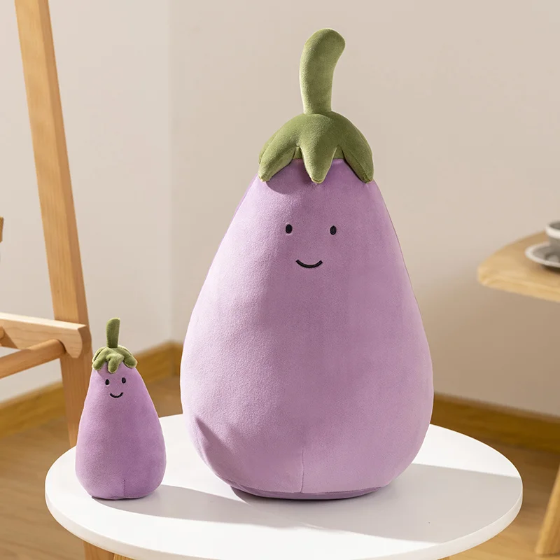 

Simulation Cute Smile Face Vegetable Eggplant Plush Toys Cartoon Stuffed Plants Soft Anime Doll for Kids Birthday Xmas Presents