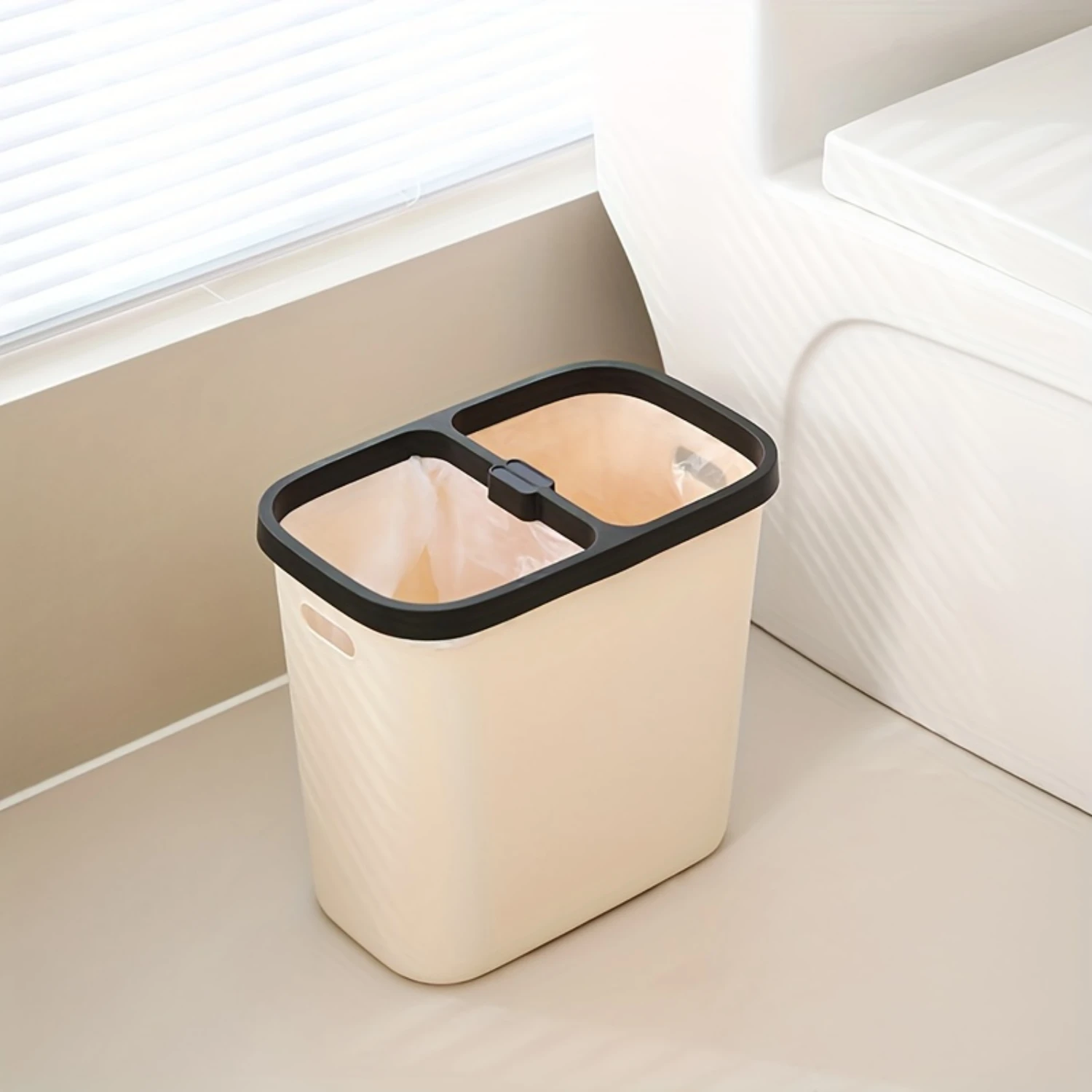 Квадратный мусорный бак для ванной комнаты и гостиной — не требуется крышка, легко сортировочное мусорное ведро