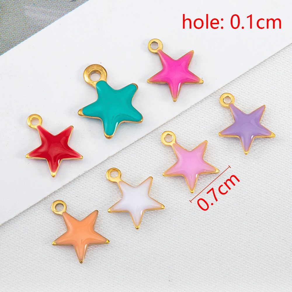 20 Stück Edelstahl Kleine Seestern Charms Fisch Anhänger Emaille DIY Schmuckherstellung Zubehör Erkenntnisse Ozean Halskette Ohrringe – Detail 25