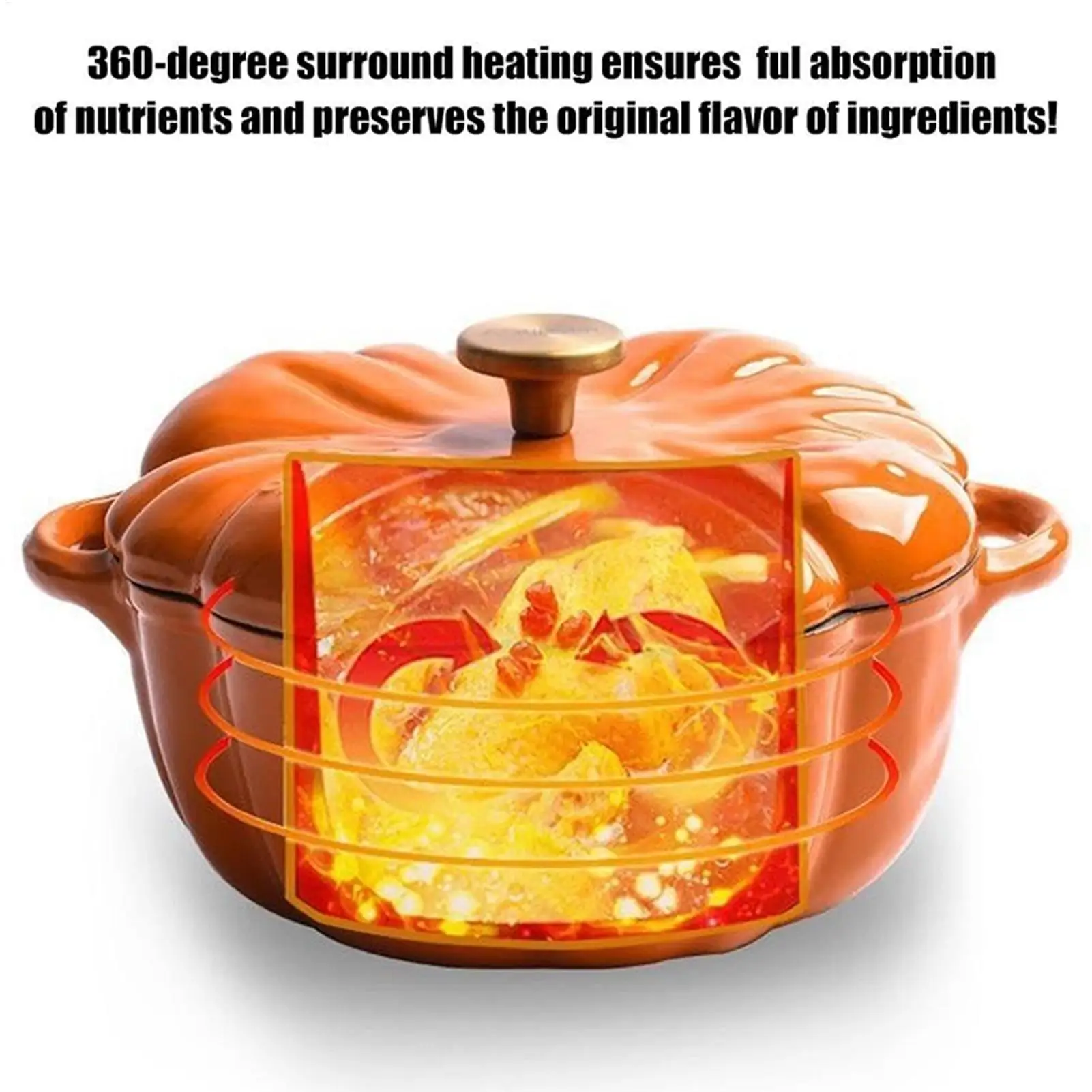 Pumpkin Dutch Oven | Non-Stick Cooking Cookware Halloween Decor | Pumpkin Dutch Oven Pot with Lid | for Kitchen Festive House