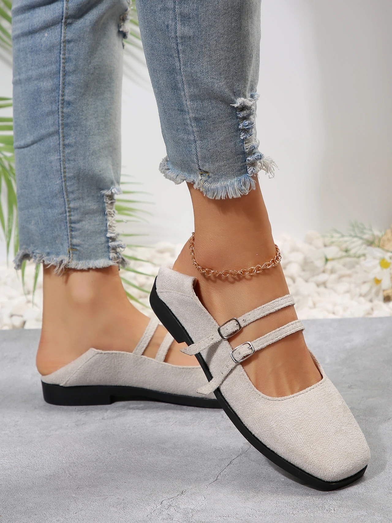 Square Toe Women Mary Jane Shoes Fashion Shallow Ladies Casual Soft Sole Flats 2024 Spring Women's Comfort Ballerinas Shoes