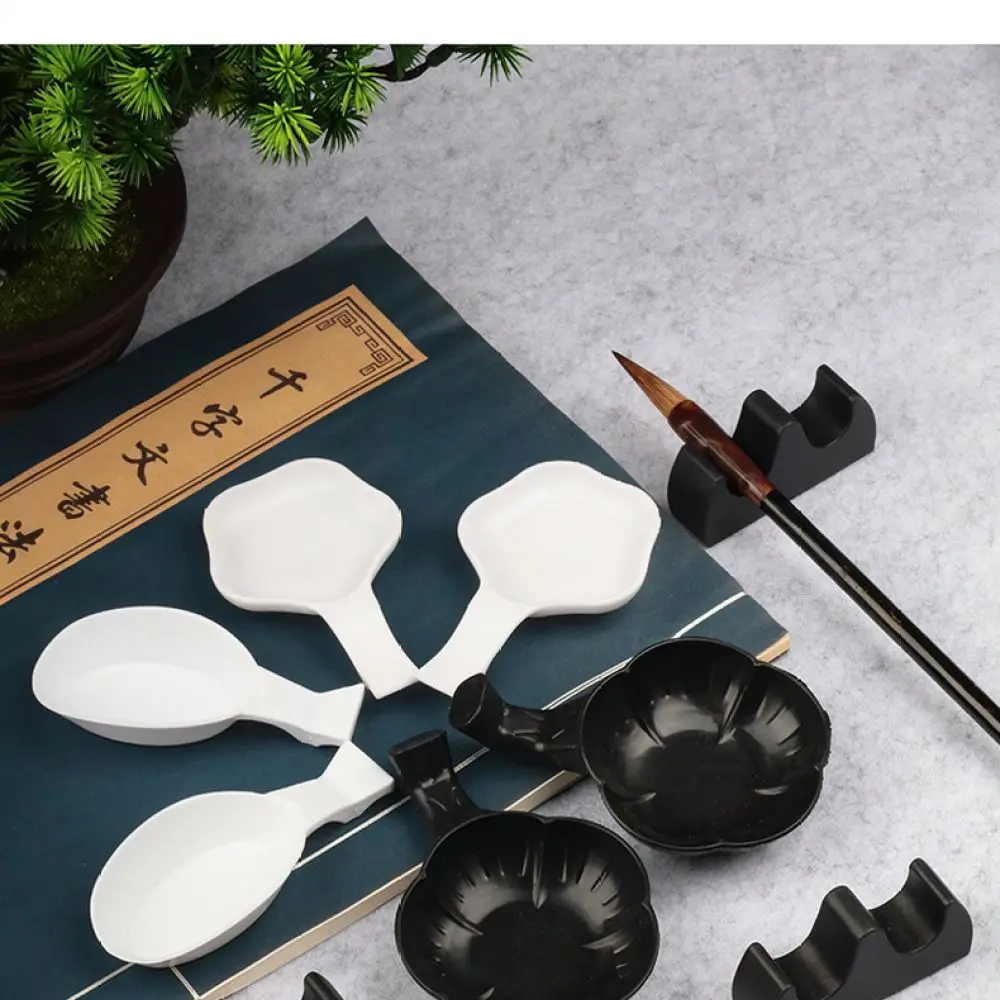 High Quality Plastic Brush Stand Ink Dish Stationery For Weizhuang Calligraphy Beginners Practice Painting Accessory