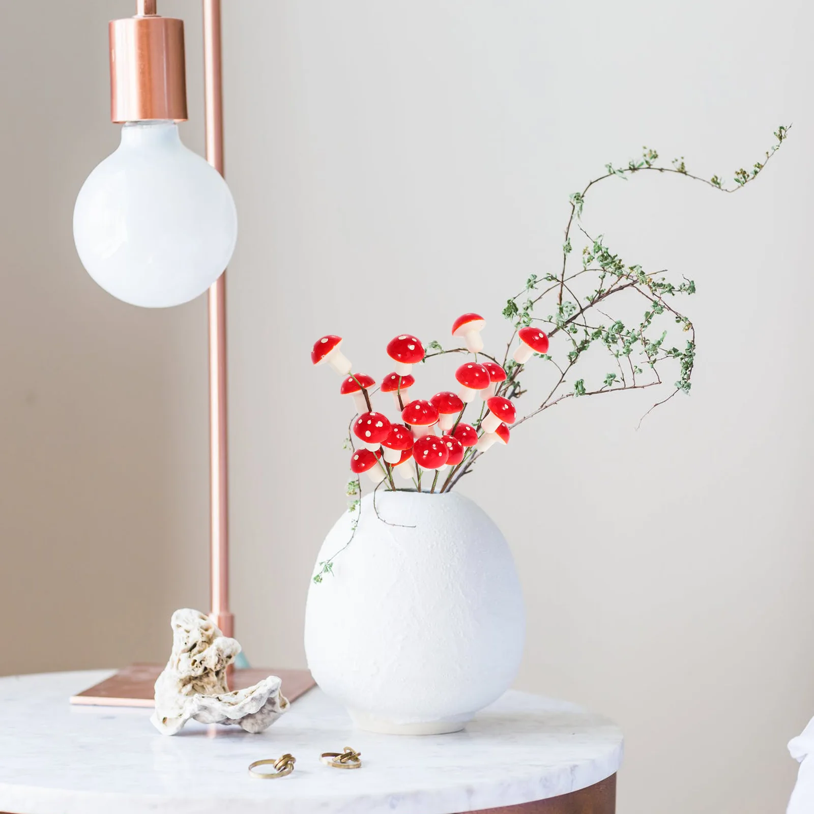 

4 Pcs Simulated Mushroom Decoration Faux Plants Home Party Garden Accessories Miniature Red Color Outdoor Indoor Vases