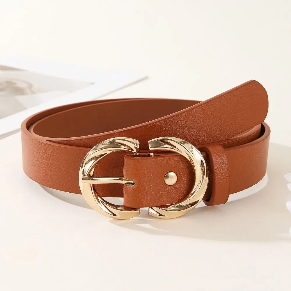 Casual Leather Belt Simple Trendy Double D Buckle Waistband Luxury Design Versatile Trouser Dress Belts Waist Decoration