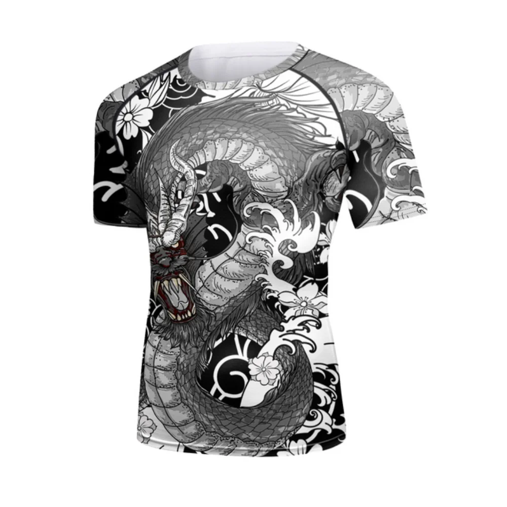 Men Spandex Gym Clothes Jiu jitsu Gi BJJ Rash Guard Printing Cody Lundin Sublimation Printed Grappling Wear Tight Casual T shirt