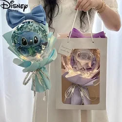 2024 Disney Kawaii Anime Stitch Pluszowy bukiet kwiatów Lalka Pudełko na prezent urodzinowy Dziewczyna Walentynki Kreatywna dziewczyna Prezenty festiwalowe