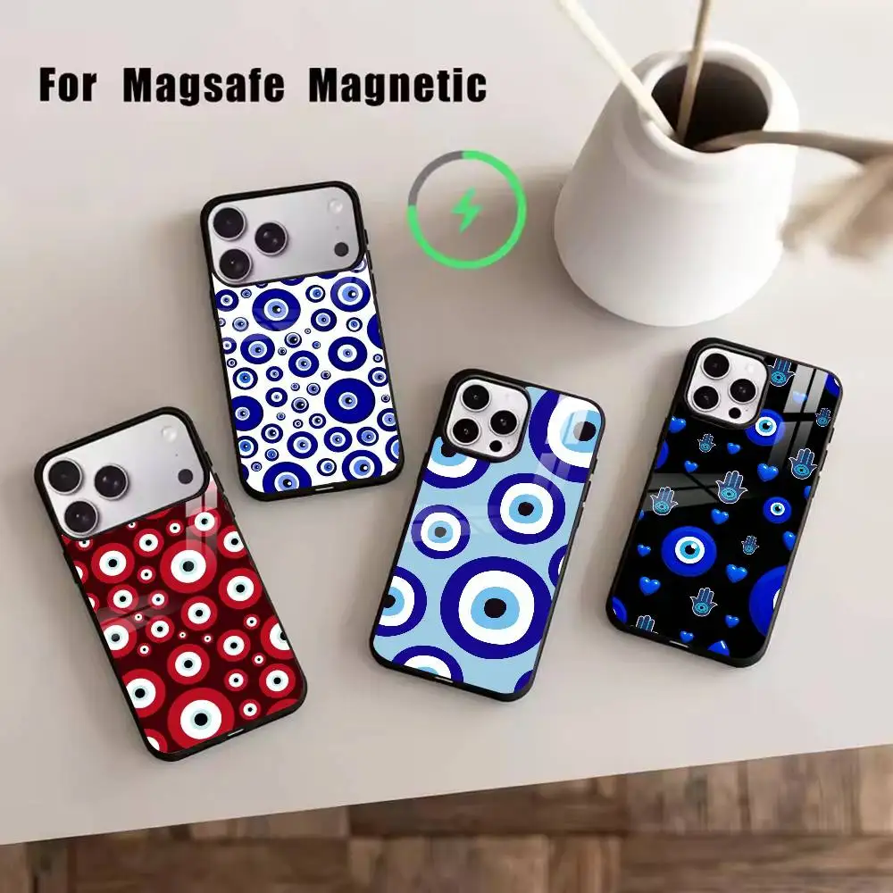 B-Blue E-Eyes  Phone Case For Magsafe Wireless Charging For iPhone17,16,15,14,13,12,11 Plus,Pro Magnetic