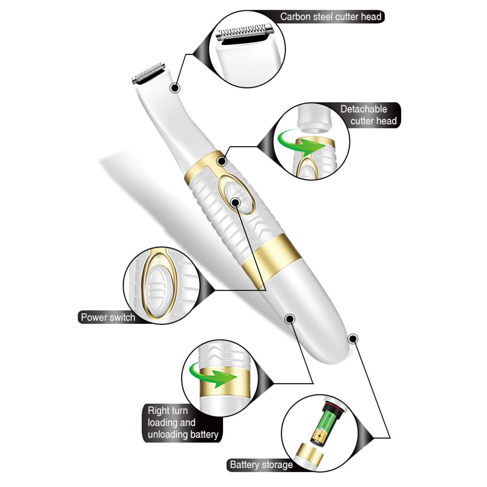 2in1 Hair Removal Women Shaver Bikini Trimmer Epilator Face Hair Eyebrow Trimmer Lady Shape Tool Female Shaving Machine