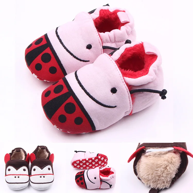 Foreign trade wholesale new models in autumn and winter little monkey velvet  baby shoes 0-1 years old 1743