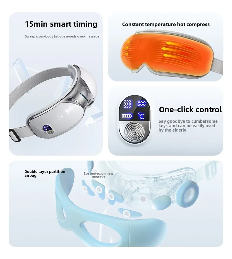 Eye Massage Instrument Vibration Double Wrap-around Airbag Pressure Hot Compress Massager Bluetooth Music Relax Eye Care