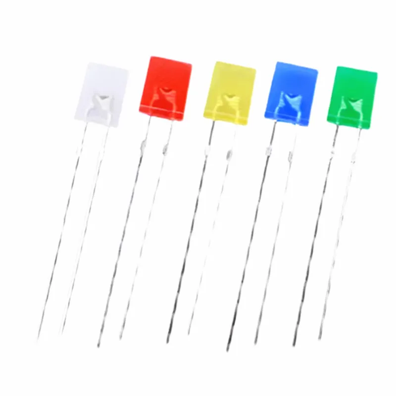 100 Stuks 2X5X7Mm 2*5*7 Vierkante Led Diodes Light Emitting Diode Blauw rood Groen Wit Geel Elektronische Diy Kit